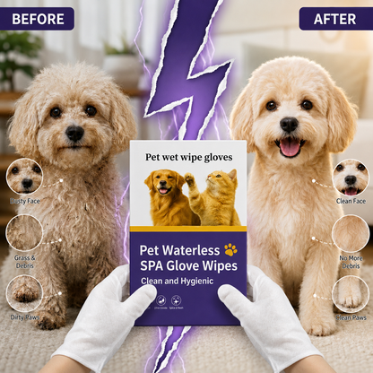 Nevrul™ No-Bath Pet Cleaning Mitts "Freshen Up Your Dog or Cat in Seconds — No Rinse Needed."