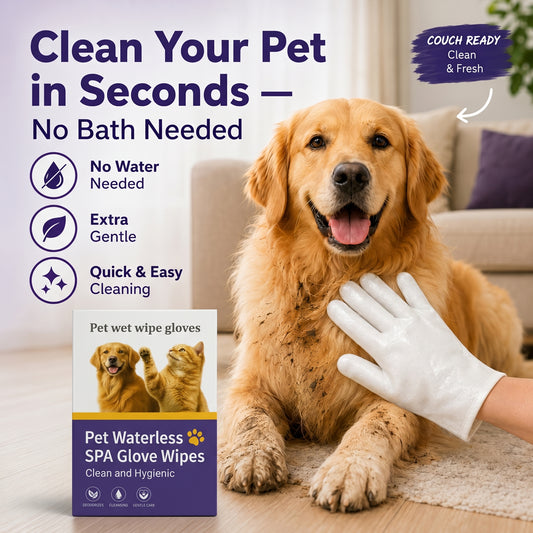 Nevrul™ No-Bath Pet Cleaning Mitts "Freshen Up Your Dog or Cat in Seconds — No Rinse Needed."