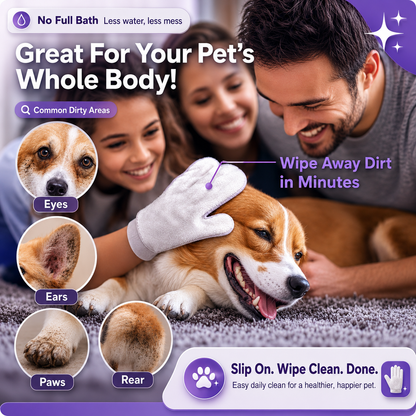 Nevrul™ No-Bath Pet Cleaning Mitts "Freshen Up Your Dog or Cat in Seconds — No Rinse Needed."